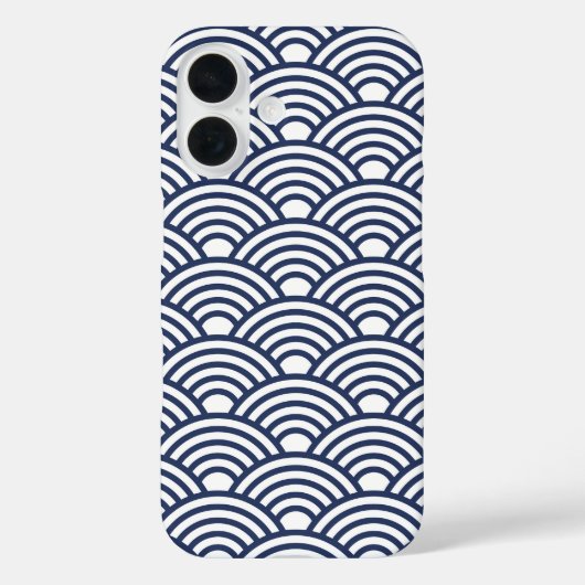 青い青海波の波 Case-Mate iPhoneケース (裏面)