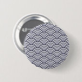 青い青海波の海 缶バッジ (正面&裏面)