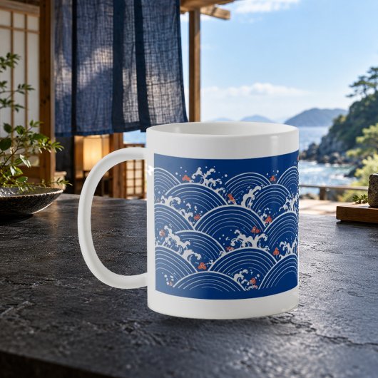 青い青海波 コバルト柄 マグカップ