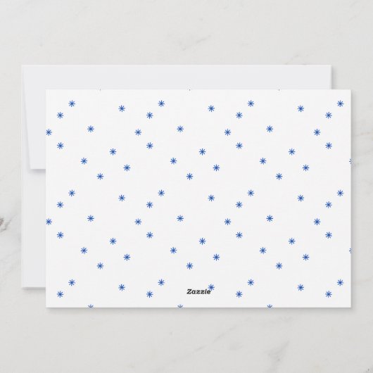 青い静かな夜のハッピーホリデー ベイビー フォト シーズンカード (裏面)