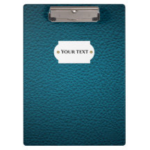 青い革のクリップボード