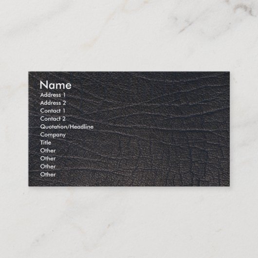 青い革質 名刺 (正面)