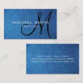 青い革 名刺 (正面/裏面)