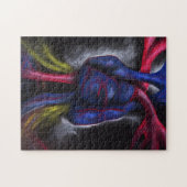 青い音のハートオリジナルアートパズル ジグソーパズル (横)