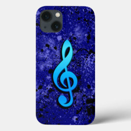 青い音楽の音符のシンボル iPhone 13ケース
