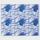 青い音楽は青のバラの包装紙に注意します ラッピングペーパー (フラット)