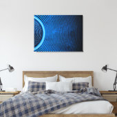 青い音楽スピーカーと音波 キャンバスプリント (インサイチュ (寝室))