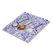 青い音楽ノートの3つのバンジョー タイル (側面)