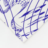 青い音楽ノート フリースブランケット (角)