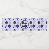 青い音楽ビジネスパターン ペットボトルラベル (シングルラベル)