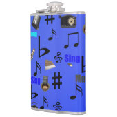 青い音符と楽器 フラスク (左)