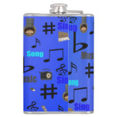 青い音符と楽器 フラスク (裏面)