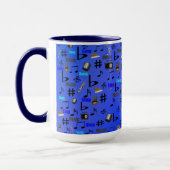 青い音符と楽器 マグカップ (左)