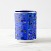 青い音符と楽器 マグカップ (中央)