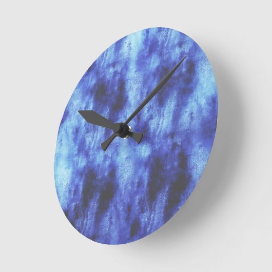 青い領域 ラウンド壁時計 (傾斜)