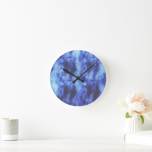 青い領域 ラウンド壁時計 (ホーム)