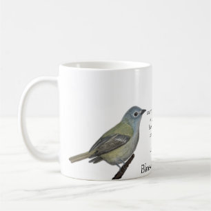 青い頭のVireo詩ホワイトコーヒーマグ コーヒーマグカップ