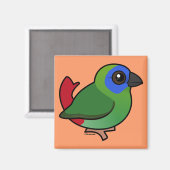 青い顔のパーロフィンチ マグネット (正面/裏面)