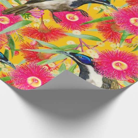 青い顔の虹色パターン ラッピングペーパー (角)