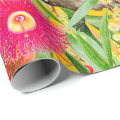 青い顔の虹色パターン ラッピングペーパー (ロールコーナー)