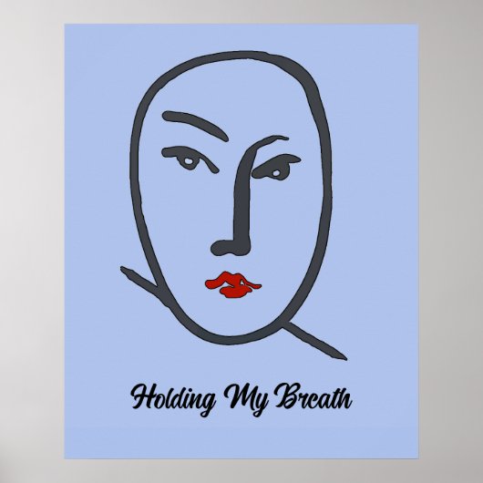 青い顔抽象芸術 ポスター (正面)