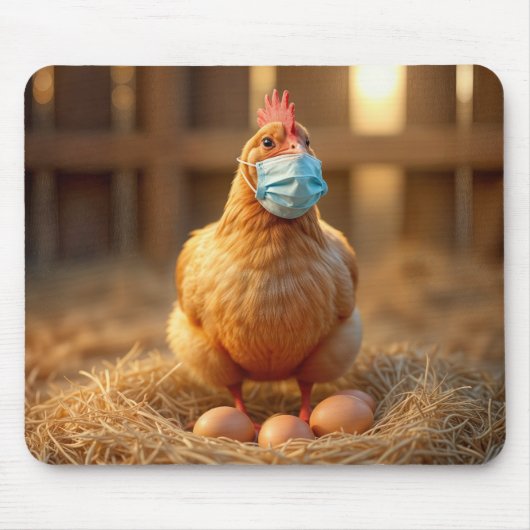 青い顔 マウスパッド (正面)