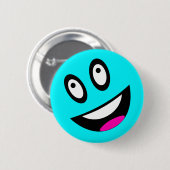 青い顔 缶バッジ (正面&裏面)