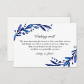 青い願いが上手く行く。冬の結婚式。カードの挿入 エンクロージャーカード (正面/裏面)