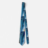 青い風化した納屋の板 ネクタイ (正面)