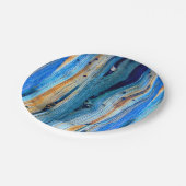 青い風化した納屋の板 ペーパープレート (アングル)