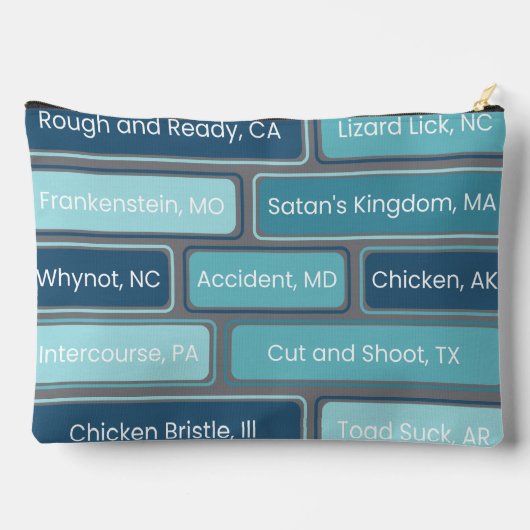 青い風変わり幾何学的パターンを配置 アクセサリーポーチ (裏面)