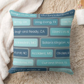 青い風変わり幾何学的パターンを配置 クッション (ブランケット)