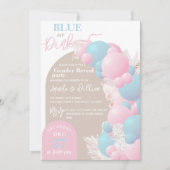 青い風船かピンクの風船 現代のジェンダー・リビール・パーティー 招待状 (正面)