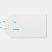 青い風船とパーティー帽子のペンギン ギフトタグ (裏面横)