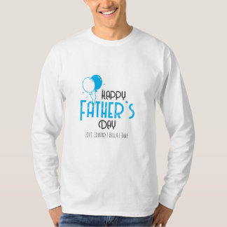 青い風船と名前で父の日を楽しむ Tシャツ