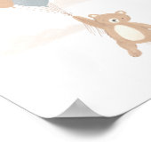 青い風船のクマのぬいぐるみ ポスター (角)