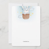 青い風船のクマの赤ちゃんの招待状 招待状 (裏面)