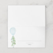 青い風船のベビーシャワー名札 プレイスカード (外部開封)