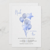青い風船の招待状 招待状 (正面/裏面)
