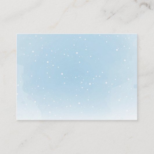 青い風船の本を持つテディベアベビー エンクロージャーカード (裏面)