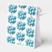 青い風船の水彩画 男の子のベビーシャワー フェイバーボックス (裏面サイド)