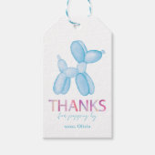 青い風船の犬のプレゼントタグ ギフトタグ (正面)