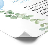 青い風船の緑のカスタムの看板は自分のものになる ポスター (角)