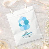 青い風船は年齢祝の誕生日 フェイバーバッグ (クリップ留めされた状態)