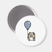 青い風船を持つクマ マグネット (正面/裏面)