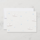 青い風船を持つテディベア カード (裏面)