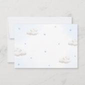 青い風船を持つテディベア カード (裏面)