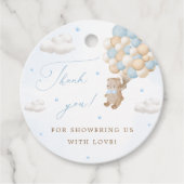 青い風船を持つテディベア フェイバータグ (正面)