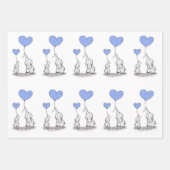 青い風船を持つハート科 ラッピングペーパーシート (正面3)