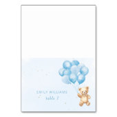 青い風船テディベア赤ちゃんシャワー座席表 テーブルナンバー (正面)